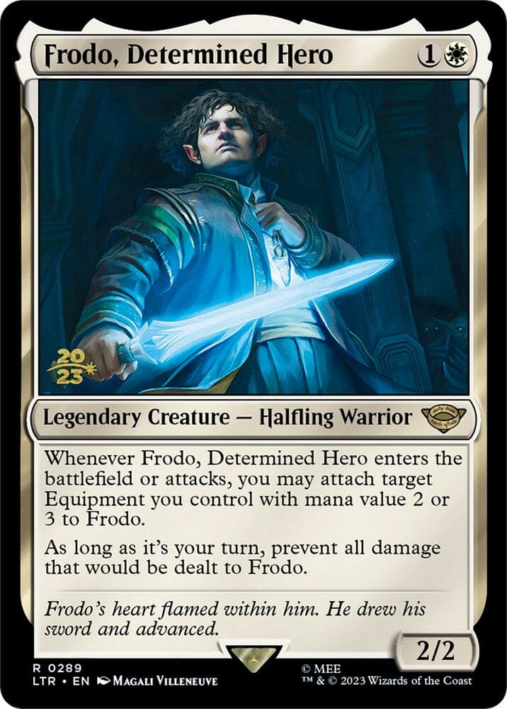 Frodo, Determined Hero [The Lord of the Rings: Tales of Middle-Earth Prerelease Promos] MTG Single Magic: The Gathering  | Multizone: Comics And Games