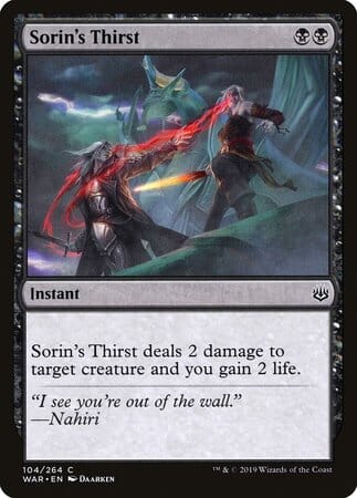 Sorin's Thirst [War of the Spark] MTG Single Magic: The Gathering  | Multizone: Comics And Games