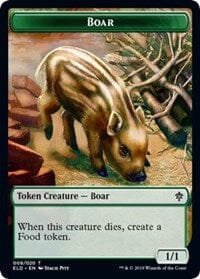 Boar // Food (17) Double-sided Token [Throne of Eldraine Tokens] MTG Single Magic: The Gathering  | Multizone: Comics And Games