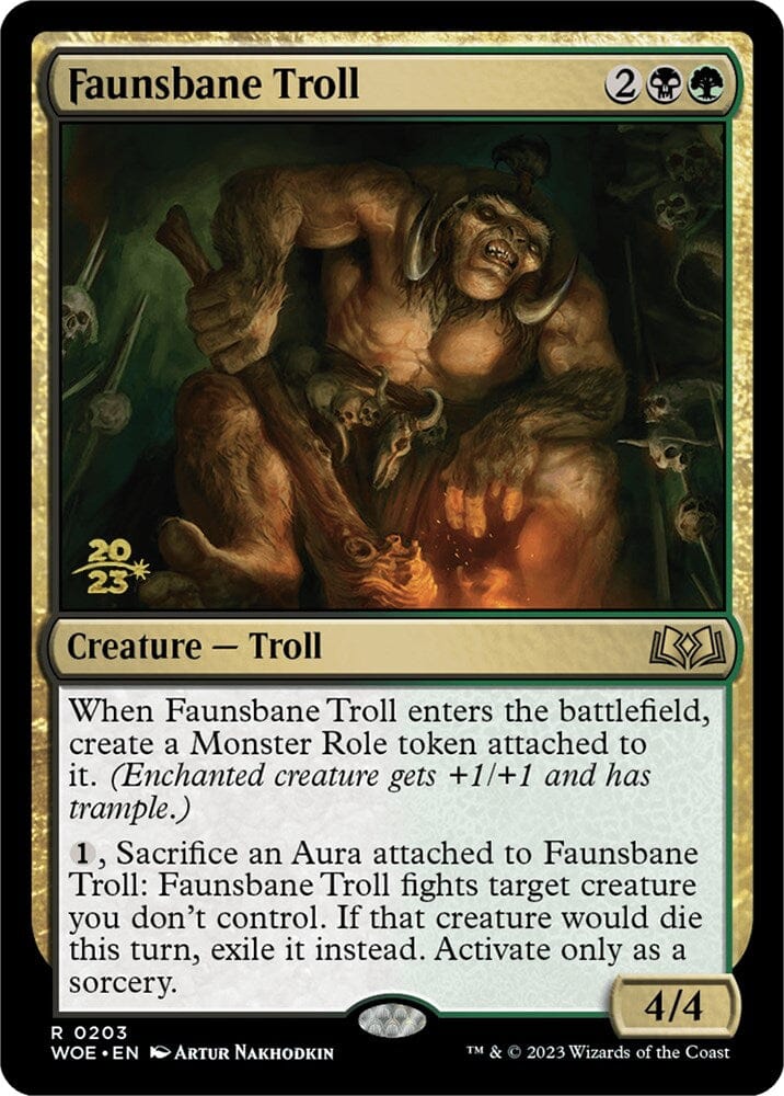 Faunsbane Troll [Wilds of Eldraine Prerelease Promos] MTG Single Magic: The Gathering  | Multizone: Comics And Games