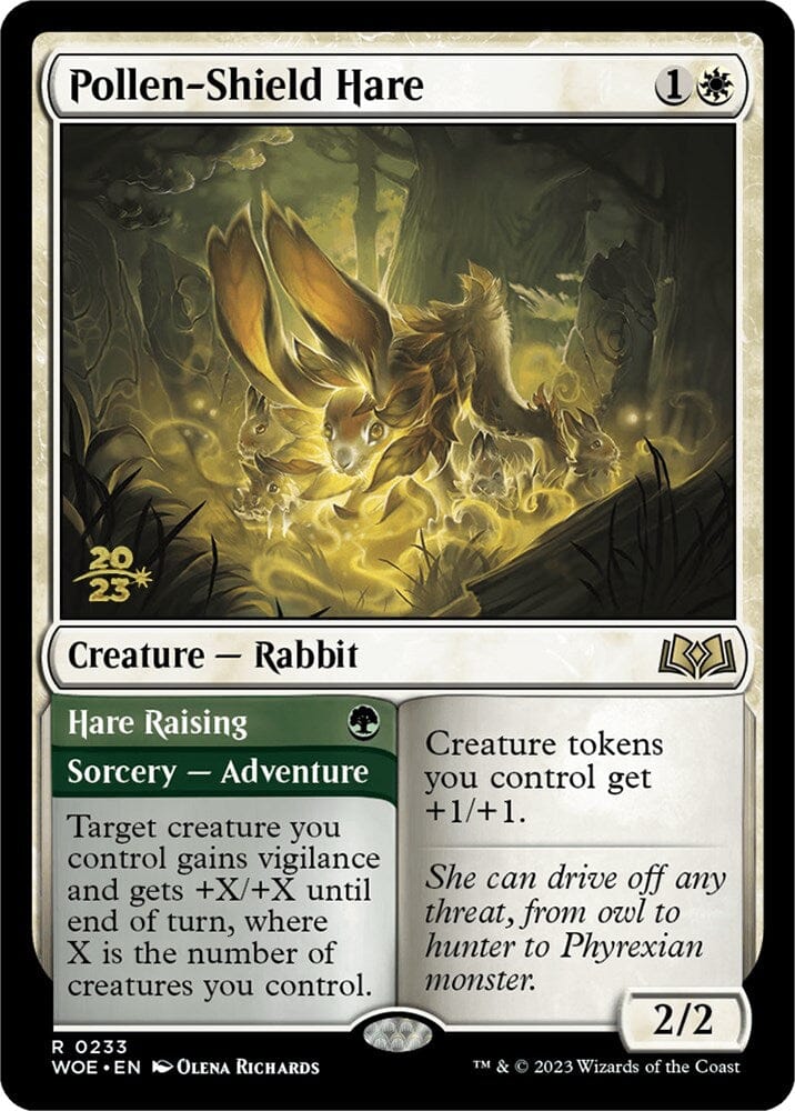 Pollen-Shield Hare // Hare Raising (Promo Pack) [Wilds of Eldraine Promos] MTG Single Magic: The Gathering  | Multizone: Comics And Games