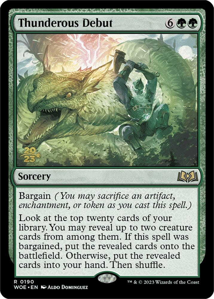 Thunderous Debut [Wilds of Eldraine Prerelease Promos] MTG Single Magic: The Gathering  | Multizone: Comics And Games