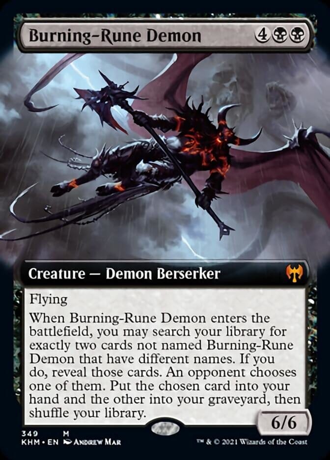 Burning-Rune Demon (Extended Art) [Kaldheim] MTG Single Magic: The Gathering  | Multizone: Comics And Games