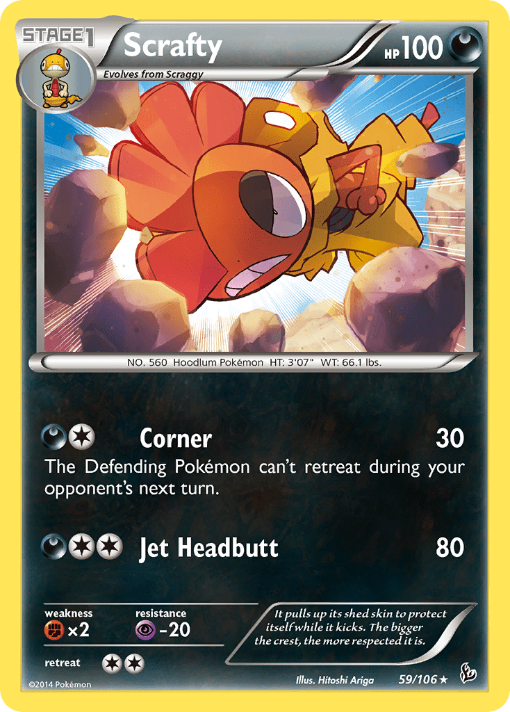Scrafty (59/106) [XY: Flashfire] Pokemon Single Pokémon  | Multizone: Comics And Games