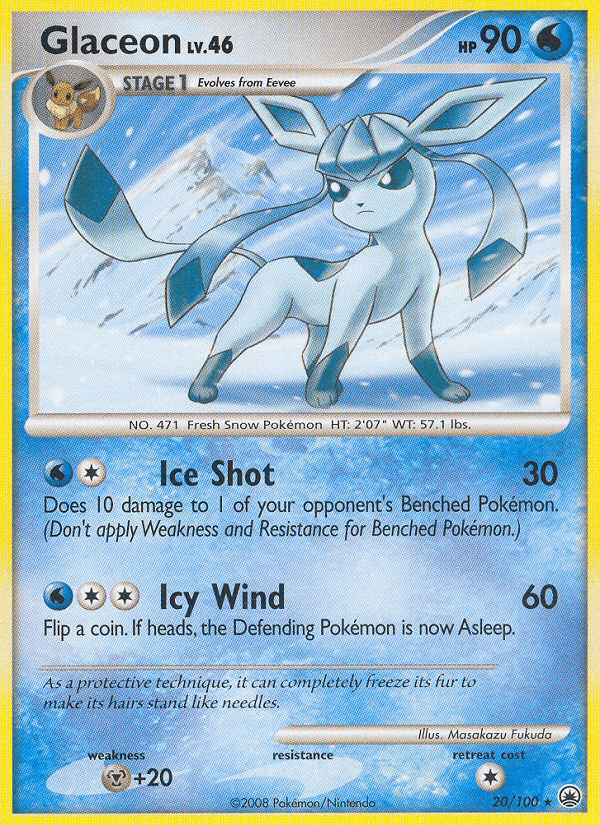 Glaceon (20/100) [Diamond & Pearl: Majestic Dawn] Pokemon Single Pokémon  | Multizone: Comics And Games