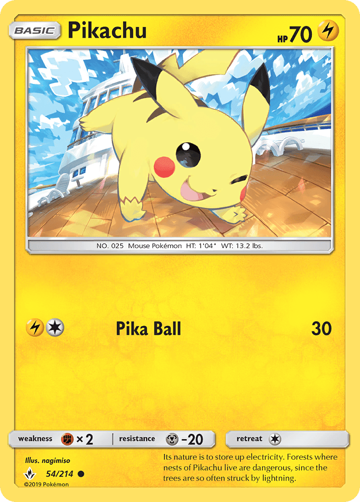 Pikachu (54/214) [Sun & Moon: Unbroken Bonds] Pokemon Single Pokémon  | Multizone: Comics And Games