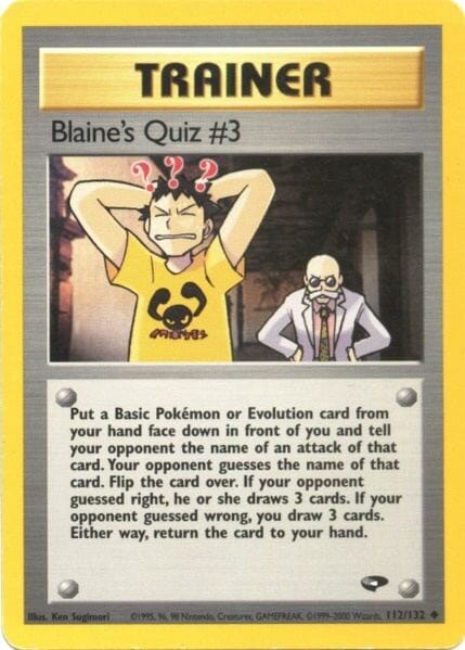 Blaine's Quiz #3 (112/132) [Gym Challenge Unlimited] Pokemon Single Pokémon  | Multizone: Comics And Games