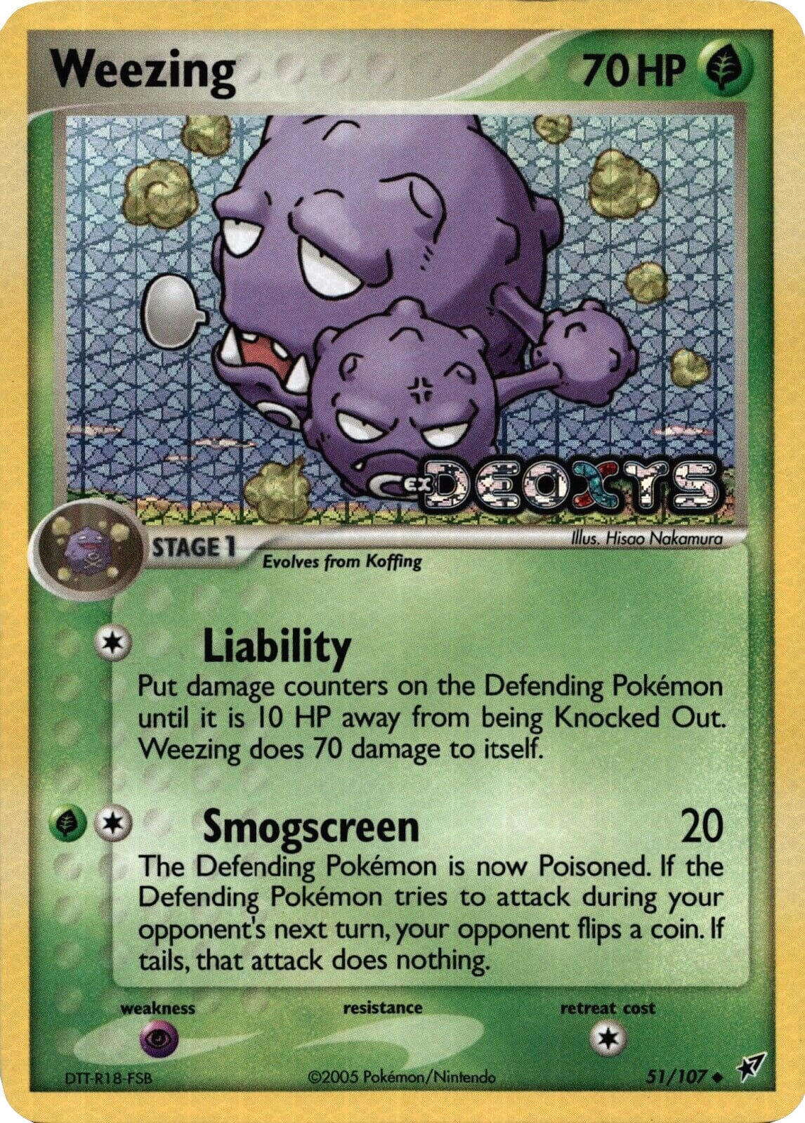 Weezing (51/107) (Stamped) [EX: Deoxys] Pokemon Single Pokémon  | Multizone: Comics And Games
