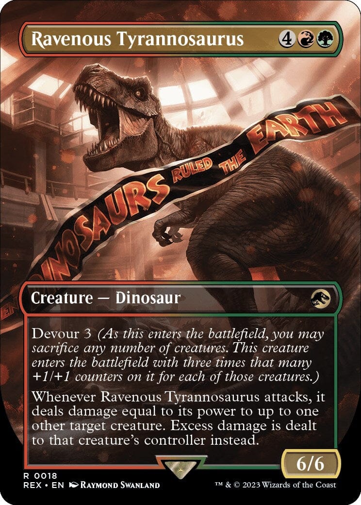 Ravenous Tyrannosaurus (Borderless) [Jurassic World Collection] MTG Single Magic: The Gathering  | Multizone: Comics And Games