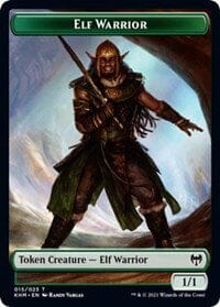 Elf Warrior // Emblem - Tibalt, Cosmic Impostor Double-sided Token [Kaldheim Tokens] | Multizone: Comics And Games