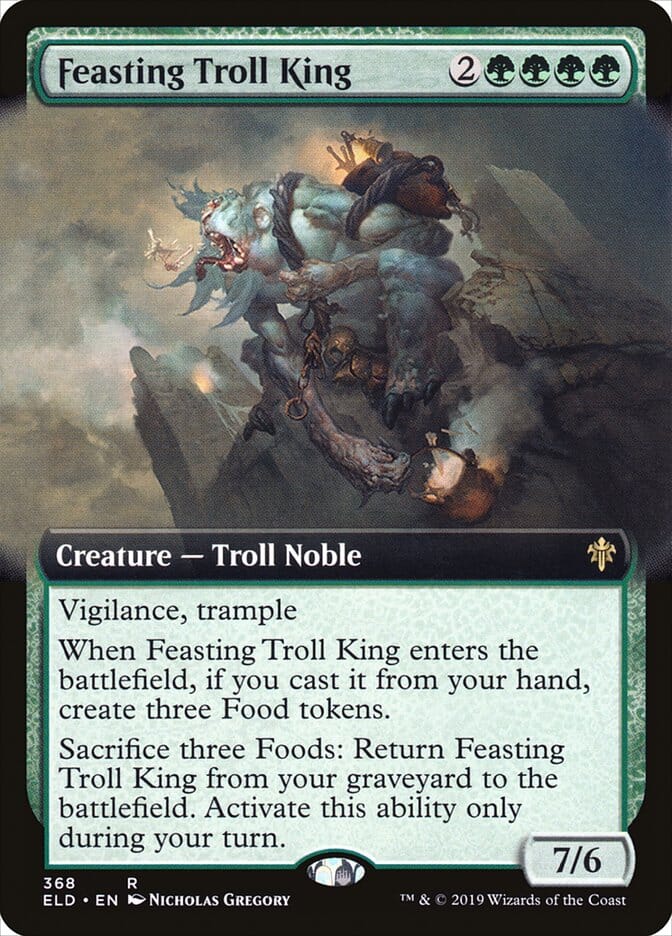 Feasting Troll King (Extended Art) [Throne of Eldraine] MTG Single Magic: The Gathering  | Multizone: Comics And Games
