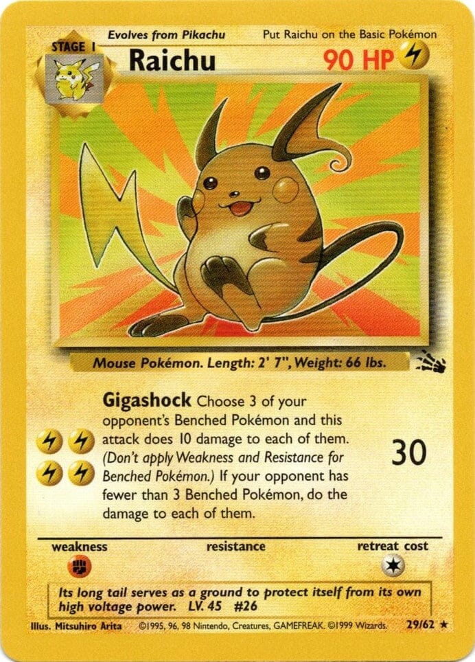 Raichu (29/62) [Fossil Unlimited] Pokemon Single Pokémon  | Multizone: Comics And Games