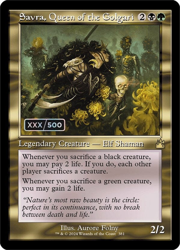 Savra, Queen of the Golgari (Retro) (Serialized) [Ravnica Remastered] MTG Single Magic: The Gathering  | Multizone: Comics And Games