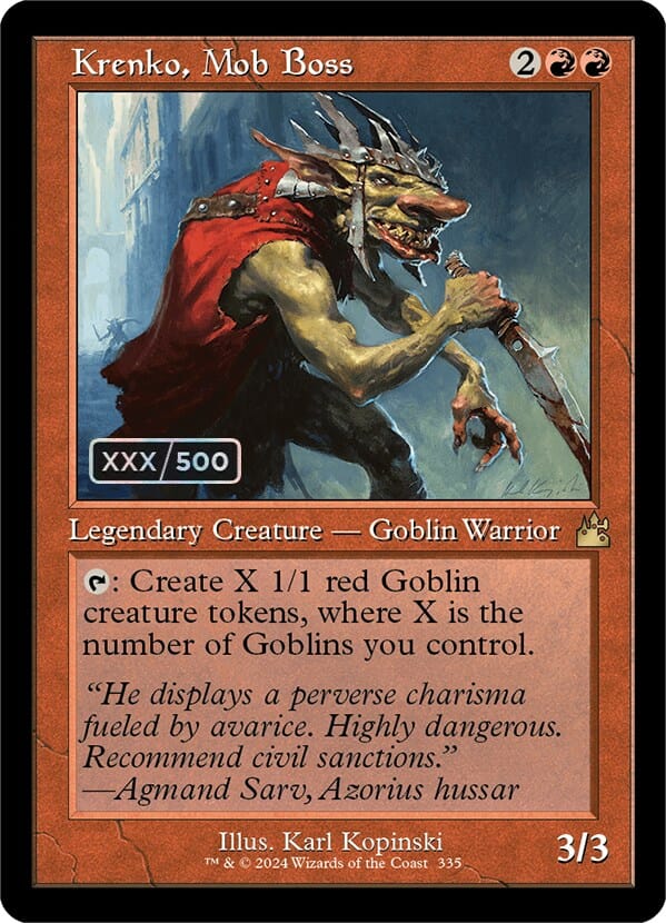 Krenko, Mob Boss (Retro) (Serialized) [Ravnica Remastered] MTG Single Magic: The Gathering  | Multizone: Comics And Games