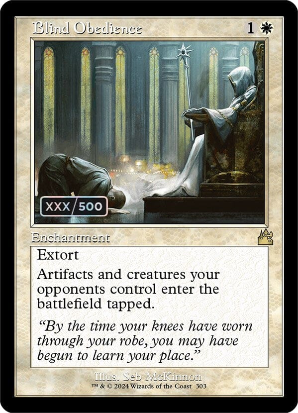 Blind Obedience (Retro) (Serialized) [Ravnica Remastered] MTG Single Magic: The Gathering  | Multizone: Comics And Games