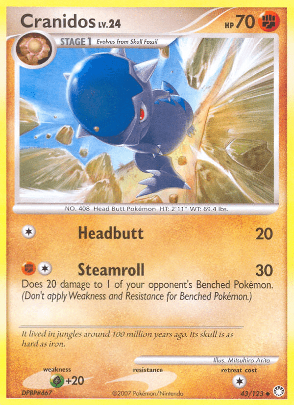 Cranidos (43/123) [Diamond & Pearl: Mysterious Treasures] Pokemon Single Pokémon  | Multizone: Comics And Games