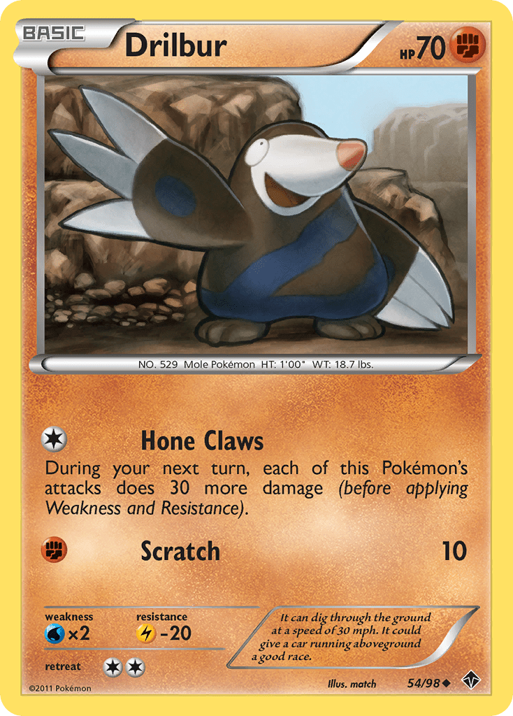Drilbur (54/98) [Black & White: Emerging Powers] Pokemon Single Pokémon  | Multizone: Comics And Games