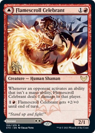 Flamescroll Celebrant // Revel in Silence [Strixhaven: School of Mages Prerelease Promos] MTG Single Magic: The Gathering  | Multizone: Comics And Games