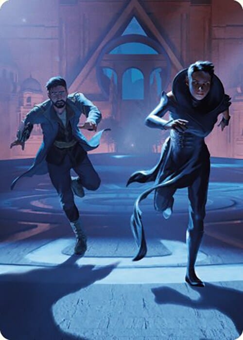 Unauthorized Exit Art Card [Murders at Karlov Manor Art Series] MTG Single Magic: The Gathering  | Multizone: Comics And Games