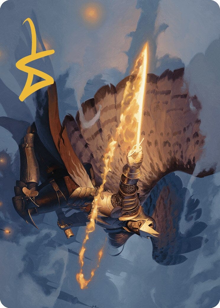 Aurelia's Vindicator Art Card (Gold-Stamped Signature) [Murders at Karlov Manor Art Series] MTG Single Magic: The Gathering  | Multizone: Comics And Games