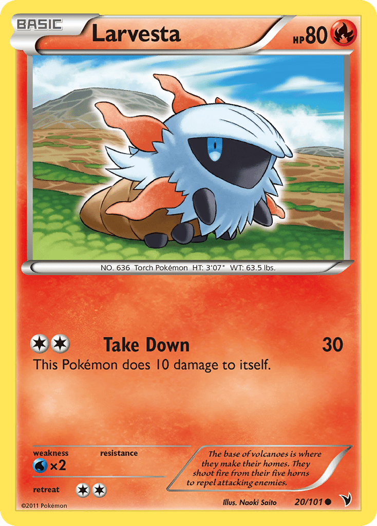 Larvesta (20/101) [Black & White: Noble Victories] Pokemon Single Pokémon  | Multizone: Comics And Games