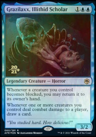 Grazilaxx, Illithid Scholar [Dungeons & Dragons: Adventures in the Forgotten Realms Prerelease Promos] MTG Single Magic: The Gathering  | Multizone: Comics And Games