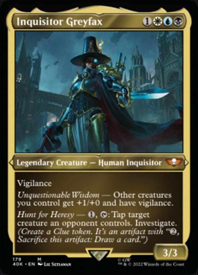 Inquisitor Greyfax (Display Commander) (Surge Foil) [Universes Beyond: Warhammer 40,000] MTG Single Magic: The Gathering  | Multizone: Comics And Games