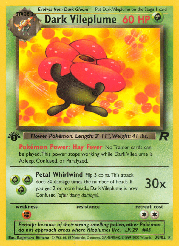 Dark Vileplume (30/82) [Team Rocket 1st Edition] Pokemon Single Pokémon  | Multizone: Comics And Games