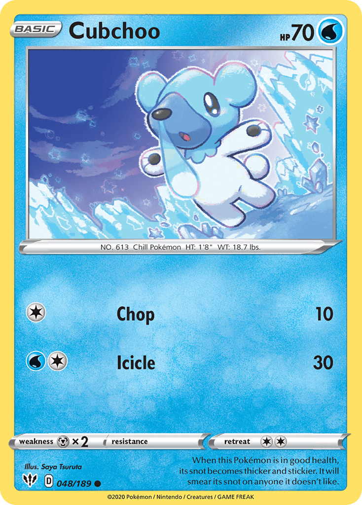 Cubchoo (048/189) [Sword & Shield: Darkness Ablaze] Pokemon Single Pokémon  | Multizone: Comics And Games