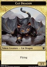Cat Dragon (009) // Dragon (006) Double-sided Token [Commander 2017 Tokens] MTG Single Magic: The Gathering  | Multizone: Comics And Games