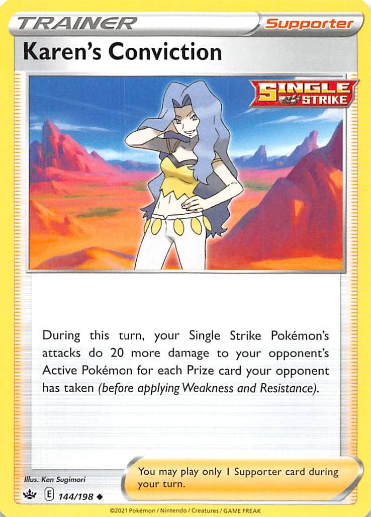 Karen's Conviction (144/198) [Sword & Shield: Chilling Reign] Pokemon Single Pokémon  | Multizone: Comics And Games