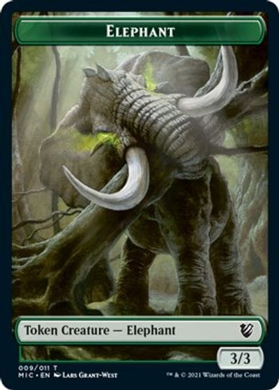 Elephant // Spirit Double-Sided Token [Innistrad: Midnight Hunt Commander Tokens] MTG Single Magic: The Gathering  | Multizone: Comics And Games