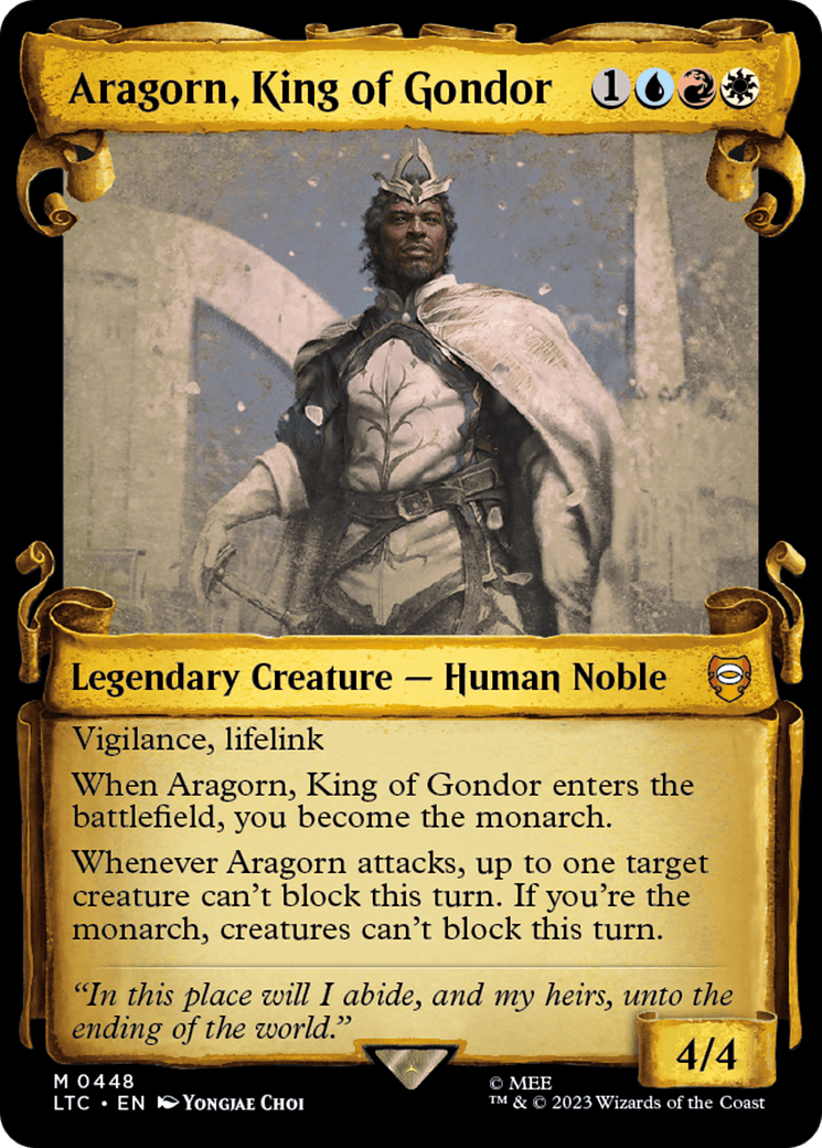 Aragorn, King of Gondor [The Lord of the Rings: Tales of Middle-Earth Commander Showcase Scrolls] MTG Single Magic: The Gathering  | Multizone: Comics And Games
