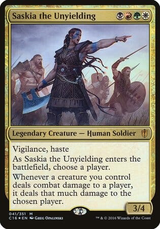 Saskia the Unyielding (Commander 2016) [Commander 2016 Oversized] MTG Single Magic: The Gathering  | Multizone: Comics And Games