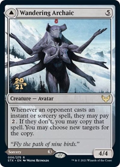 Wandering Archaic // Explore the Vastlands [Strixhaven: School of Mages Prerelease Promos] MTG Single Magic: The Gathering  | Multizone: Comics And Games