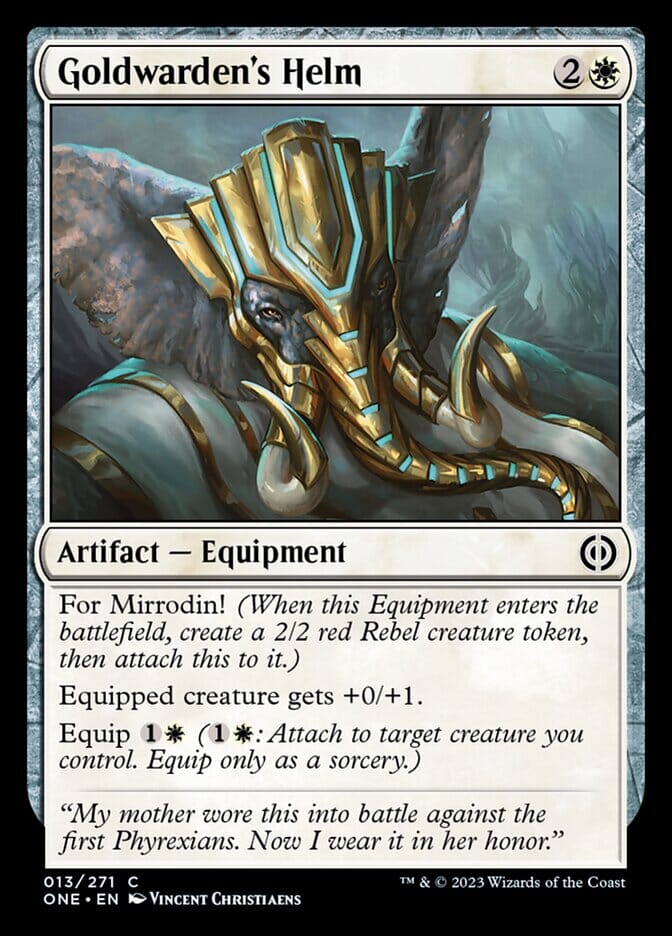 Goldwarden's Helm [Phyrexia: All Will Be One] MTG Single Magic: The Gathering  | Multizone: Comics And Games