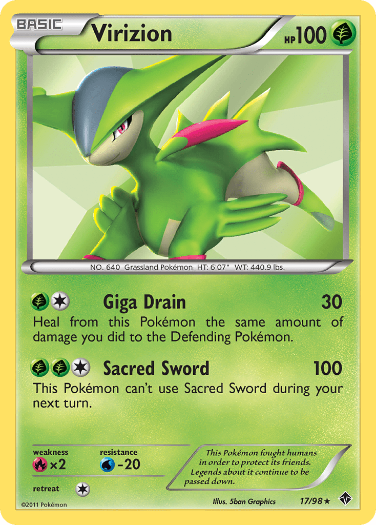 Virizion (17/98) [Black & White: Emerging Powers] Pokemon Single Pokémon  | Multizone: Comics And Games