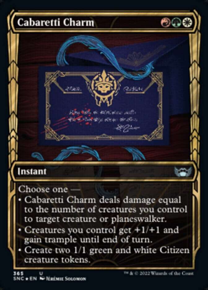 Cabaretti Charm (Showcase Golden Age Gilded Foil) [Streets of New Capenna] MTG Single Magic: The Gathering  | Multizone: Comics And Games