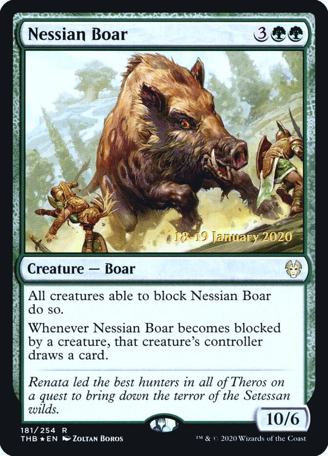 Nessian Boar [Theros Beyond Death Prerelease Promos] MTG Single Magic: The Gathering  | Multizone: Comics And Games