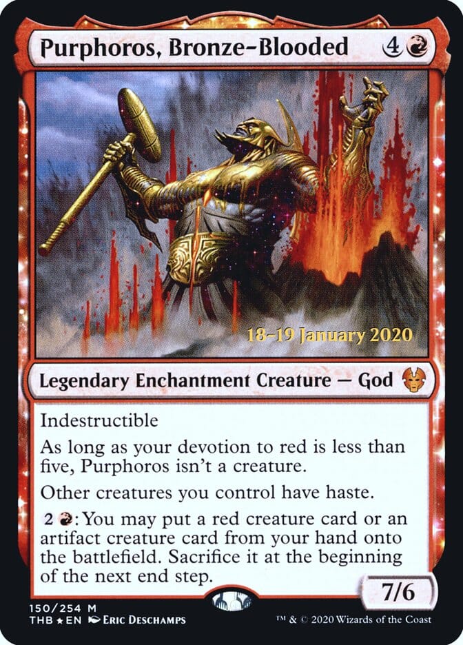Purphoros, Bronze-Blooded [Theros Beyond Death Prerelease Promos] MTG Single Magic: The Gathering  | Multizone: Comics And Games