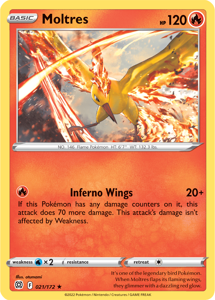 Moltres (021/172) (Theme Deck Exclusive) [Sword & Shield: Brilliant Stars] Pokemon Single Pokémon  | Multizone: Comics And Games