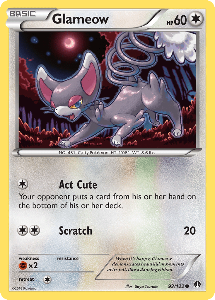 Glameow (93/122) [XY: BREAKpoint] Pokemon Single Pokémon  | Multizone: Comics And Games