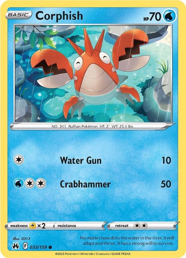 Corphish (033/159) [Sword & Shield: Crown Zenith] Pokemon Single Pokémon  | Multizone: Comics And Games