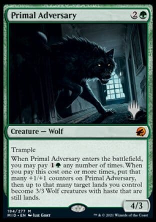 Primal Adversary (Promo Pack) [Innistrad: Midnight Hunt Promos] MTG Single Magic: The Gathering  | Multizone: Comics And Games
