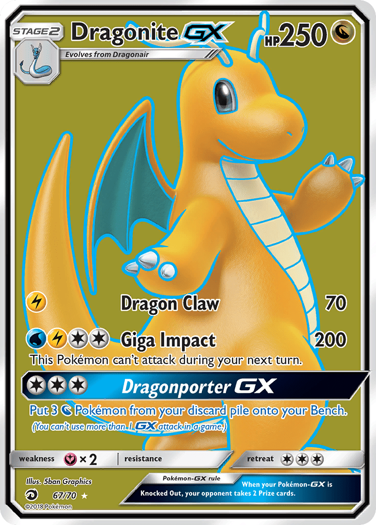 Dragonite GX (67/70) [Sun & Moon: Dragon Majesty] Pokemon Single Pokémon  | Multizone: Comics And Games