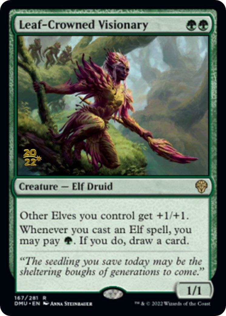 Leaf-Crowned Visionary [Dominaria United Prerelease Promos] MTG Single Magic: The Gathering  | Multizone: Comics And Games