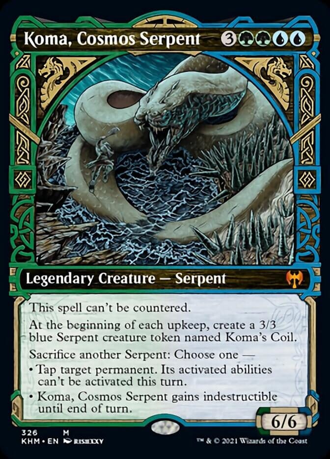 Koma, Cosmos Serpent (Showcase) [Kaldheim] MTG Single Magic: The Gathering  | Multizone: Comics And Games