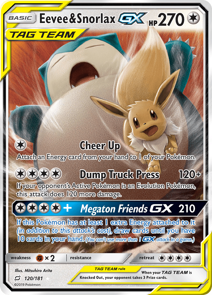 Eevee & Snorlax GX (120/181) [Sun & Moon: Team Up] Pokemon Single Pokémon  | Multizone: Comics And Games