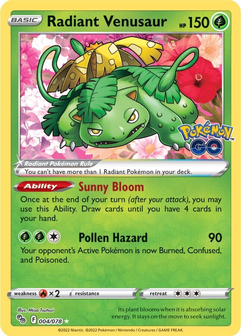 Radiant Venusaur (004/078) [Pokémon GO] Pokemon Single Pokémon  | Multizone: Comics And Games