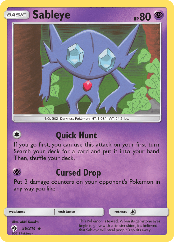Sableye (96/214) [Sun & Moon: Lost Thunder] Pokemon Single Pokémon  | Multizone: Comics And Games